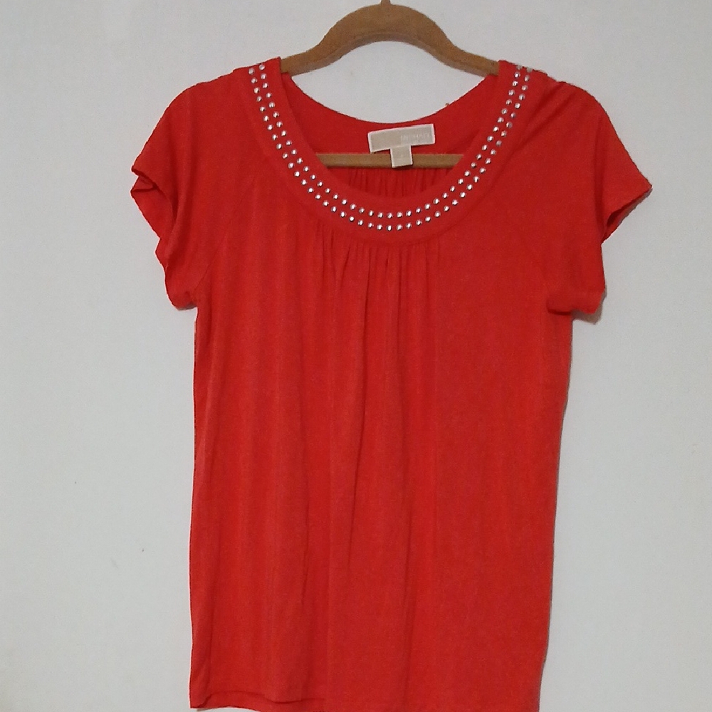 Red Women's Top Michael Kors Size S